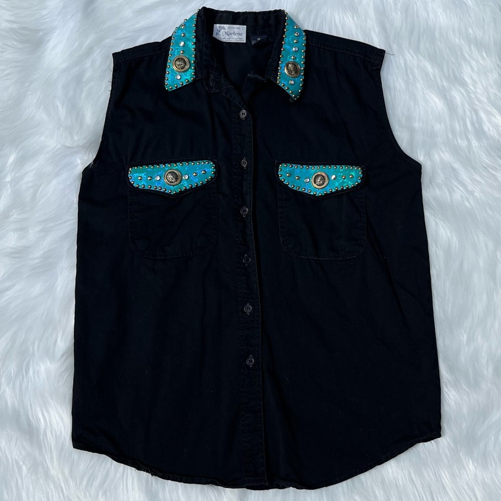 2/$40 Vintage Denim Sleeveless Top